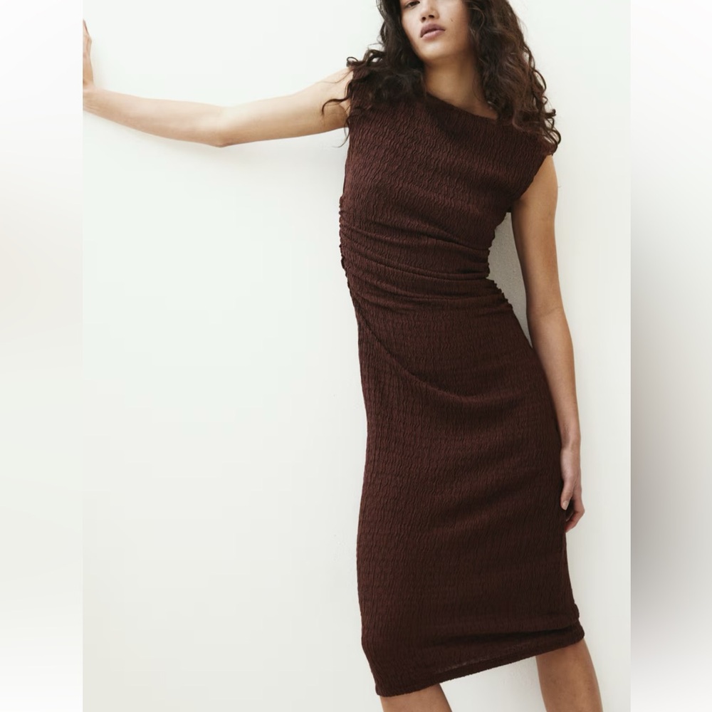 H&M Asymmetrical Brown Dress